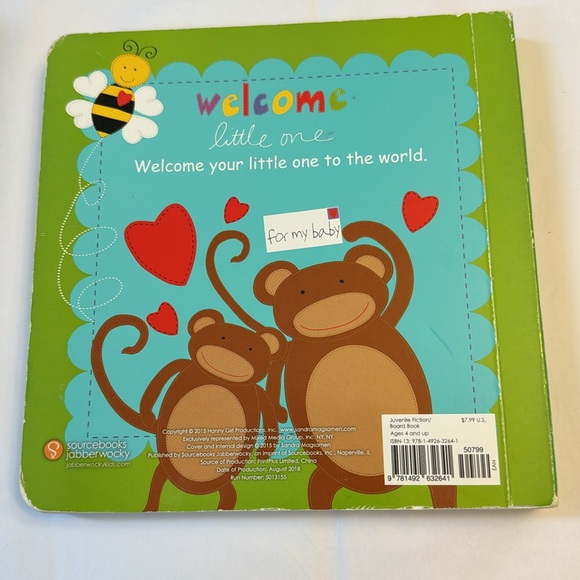COPY - ⛱️2/$5⛱️Welcome Little One , board book , inside cover script, overa… - Picture 2 of 15